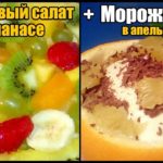 Фруктовый салат в ананасе + Мороженое в апельсине